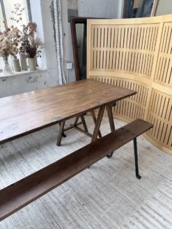 Table de ferme tréteaux XXL 4m et ses bancs
