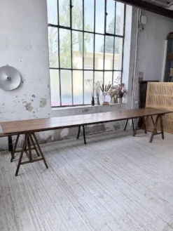 Table de ferme tréteaux XXL 4m et ses bancs