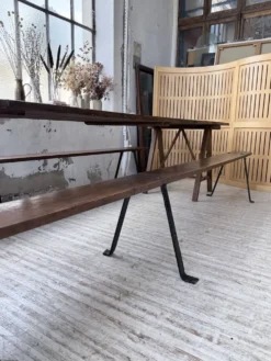Table de ferme tréteaux XXL 4m et ses bancs