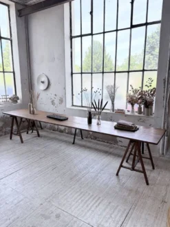Table de ferme tréteaux XXL 4m et ses bancs