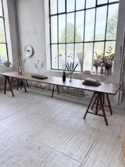 Table de ferme tréteaux XXL 4m et ses bancs