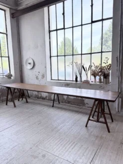 Table de ferme tréteaux XXL 4m et ses bancs