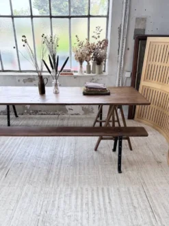 Table de ferme tréteaux XXL 4m et ses bancs
