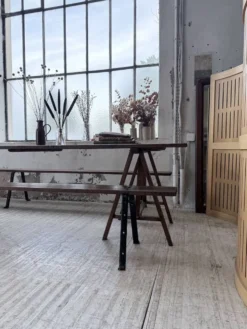 Table de ferme tréteaux XXL 4m et ses bancs