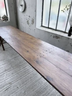 Table de ferme tréteaux XXL 4m et ses bancs