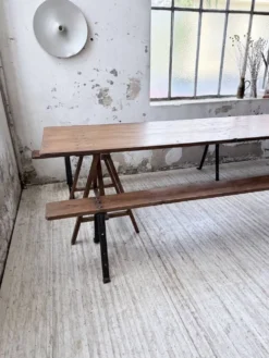Table de ferme tréteaux XXL 4m et ses bancs