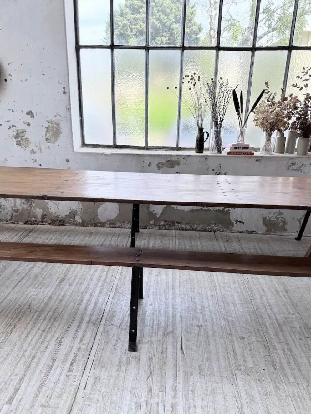 Table de ferme tréteaux XXL 4m et ses bancs