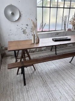 Table de ferme tréteaux XXL 4m et ses bancs
