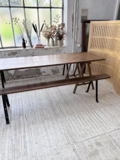 Table de ferme tréteaux XXL 4m et ses bancs