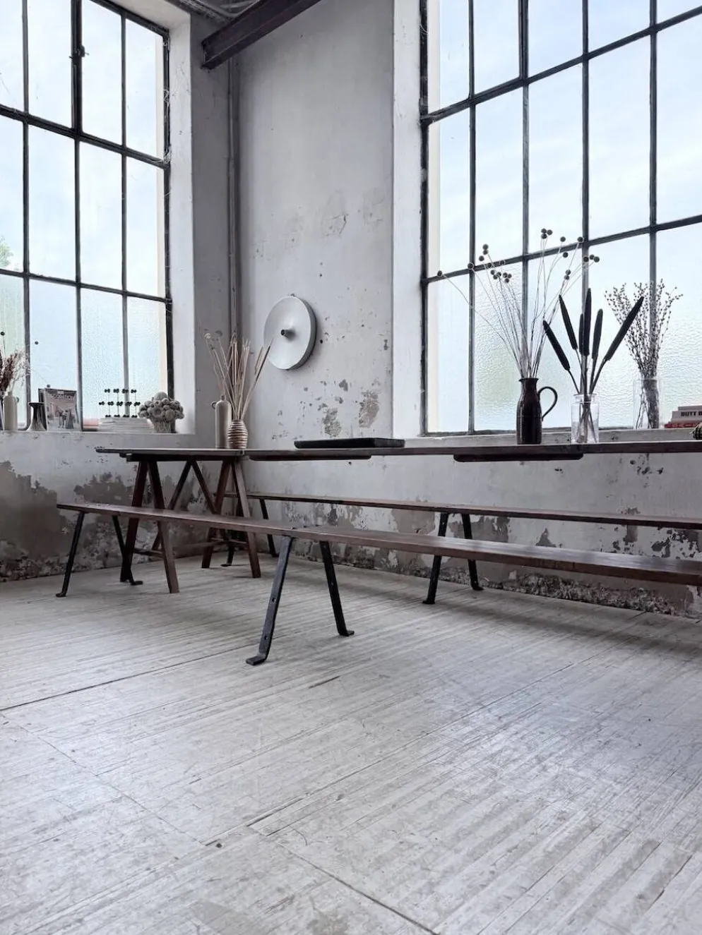 Table de ferme tréteaux XXL 4m et ses bancs