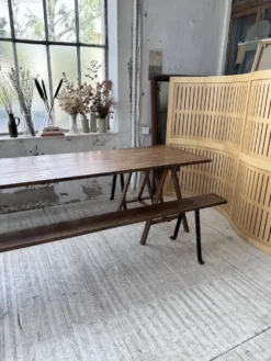 Table de ferme tréteaux XXL 4m et ses bancs