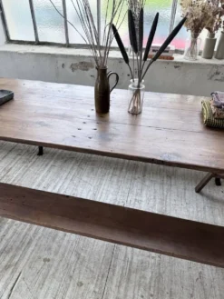 Table de ferme tréteaux XXL 4m et ses bancs