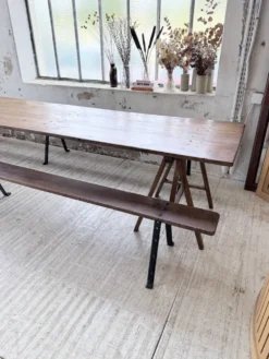 Table de ferme tréteaux XXL 4m et ses bancs