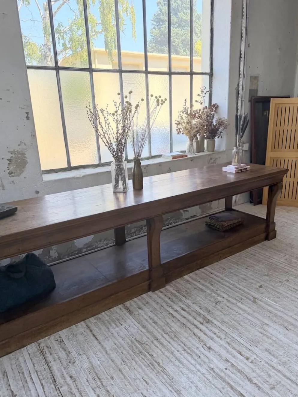 Table de gantier drapière 1900 chêne massif 330cm XL