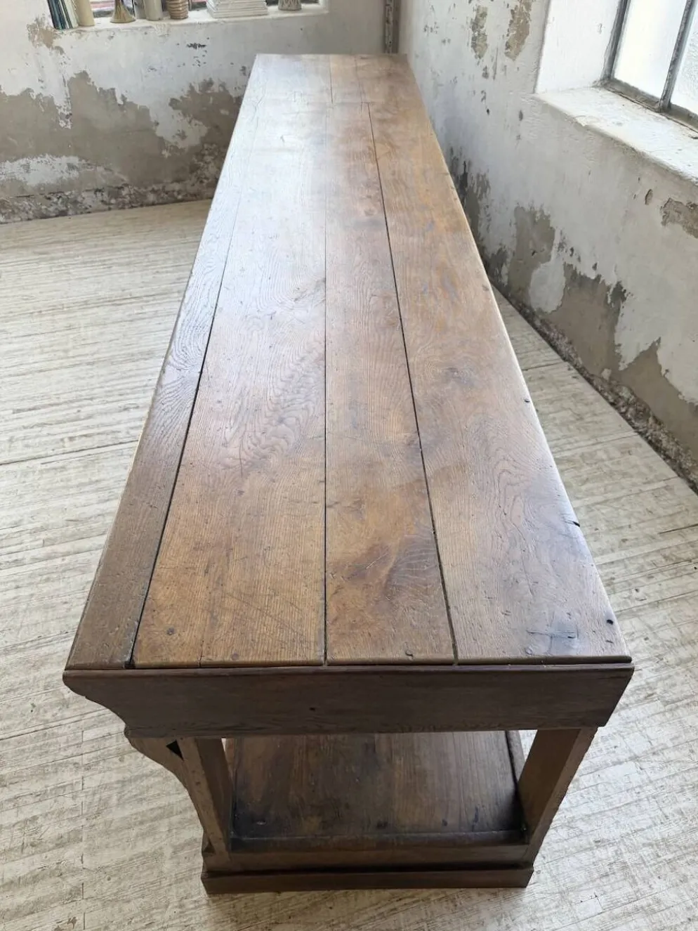 Table de gantier drapière 1900 chêne massif 330cm XL