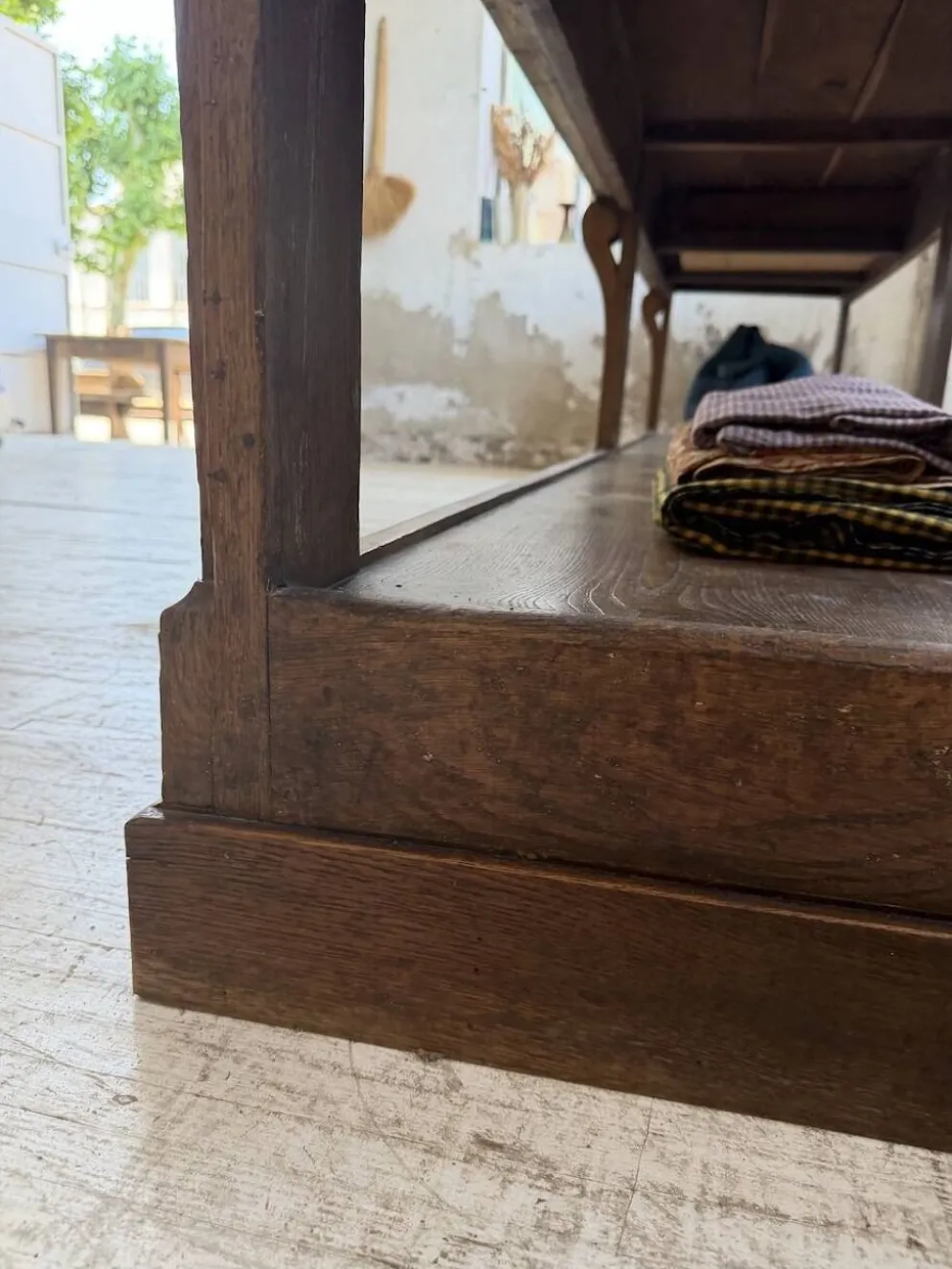 Table de gantier drapière 1900 chêne massif 330cm XL