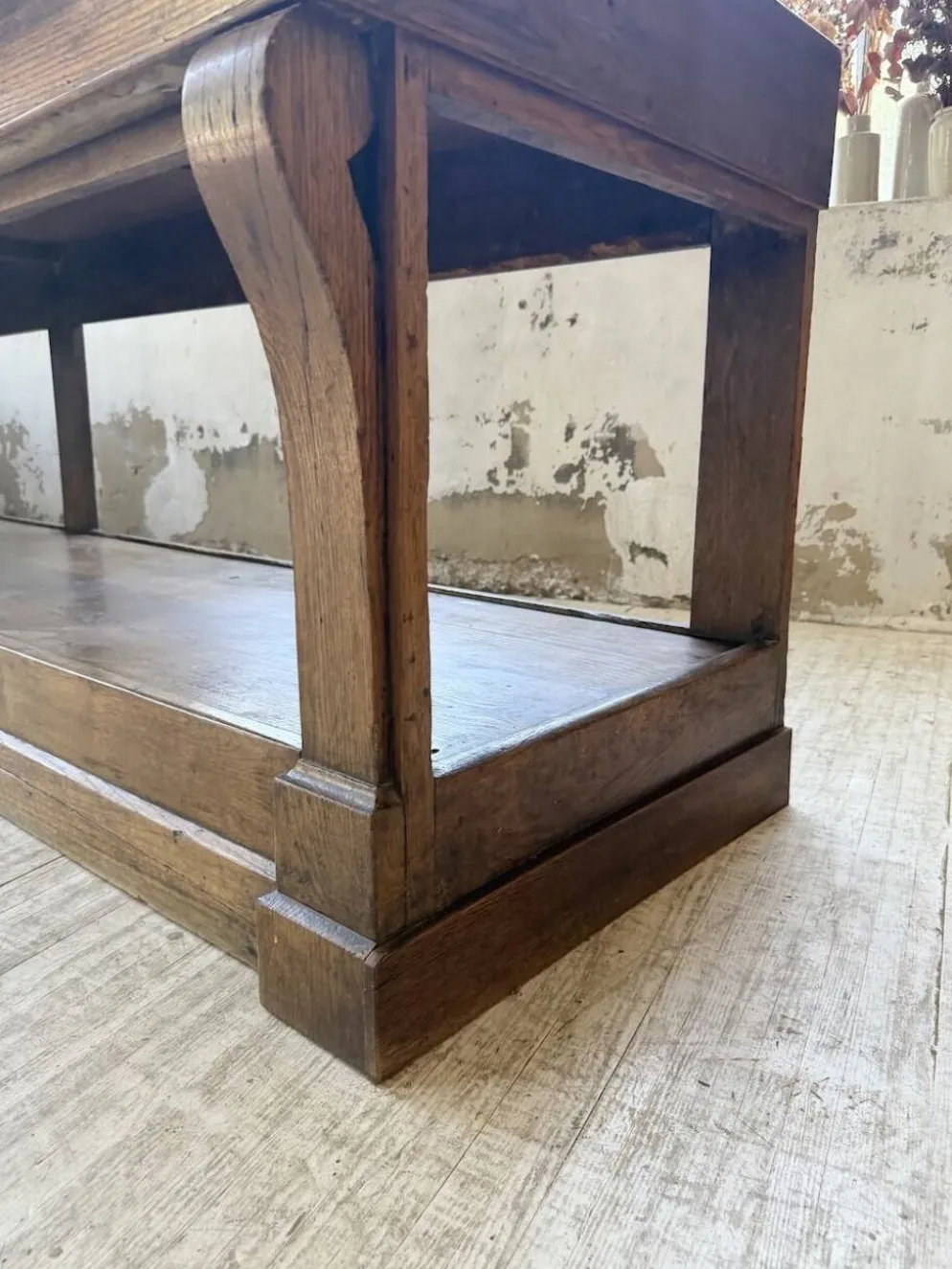Table de gantier drapière 1900 chêne massif 330cm XL