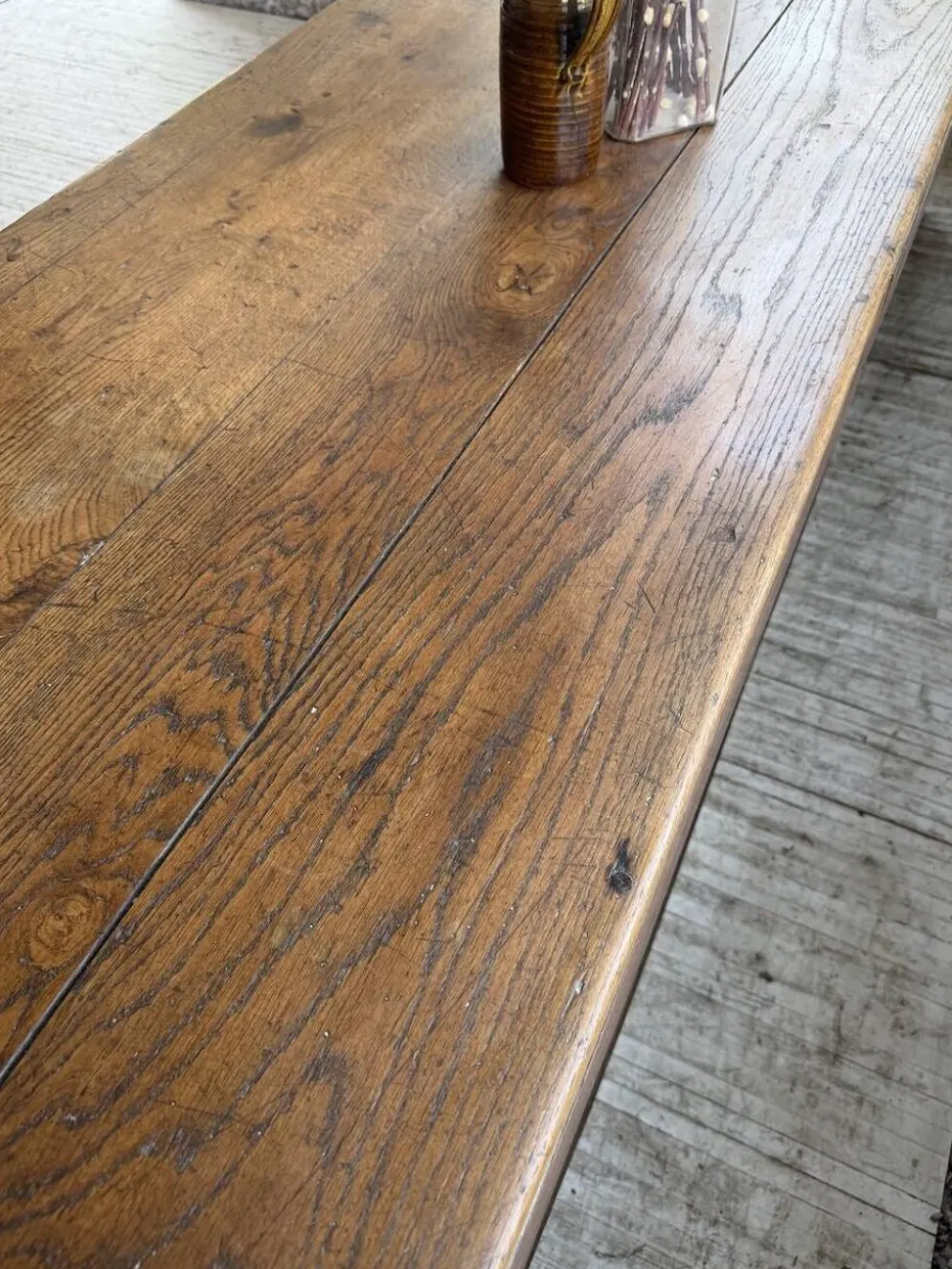 Table de gantier drapière 1900 chêne massif 330cm XL