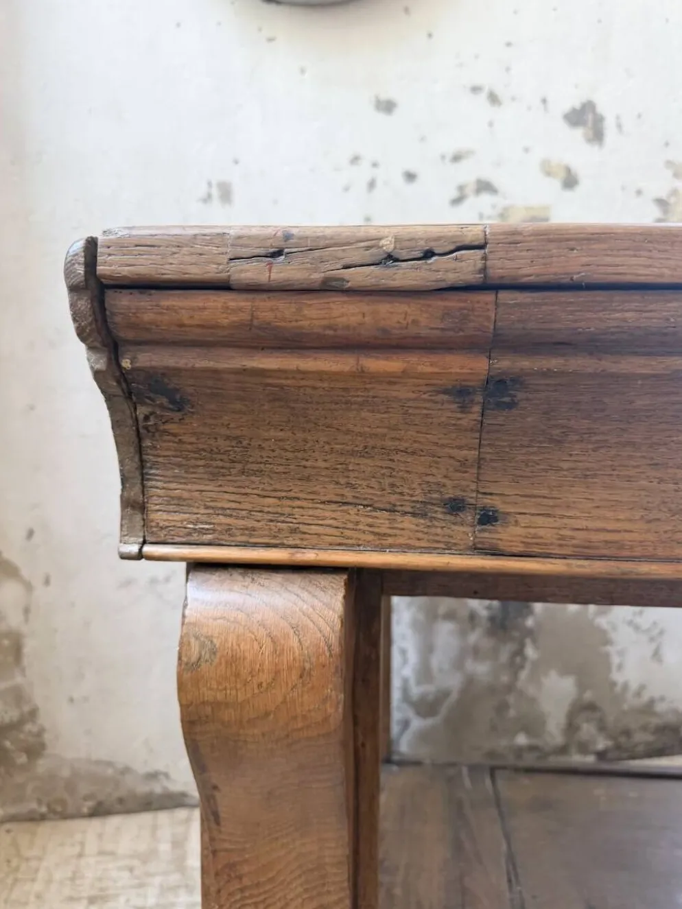 Table de gantier drapière 1900 chêne massif 330cm XL