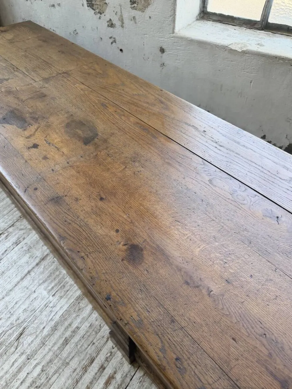 Table de gantier drapière 1900 chêne massif 330cm XL