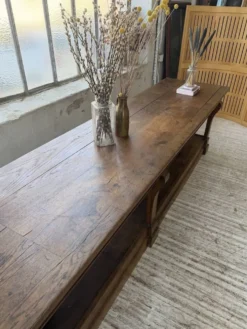 Table de gantier drapière 1900 chêne massif 330cm XL