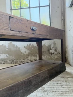 Table de gantier drapière 1900 chêne massif 330cm XL