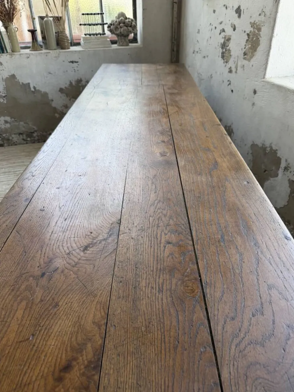 Table de gantier drapière 1900 chêne massif 330cm XL