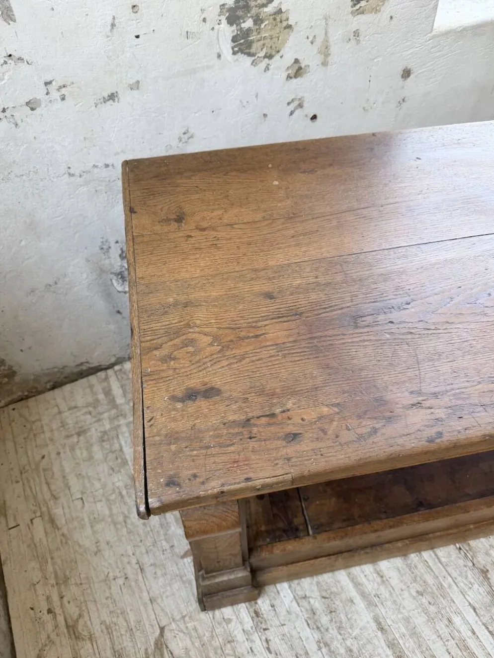 Table de gantier drapière 1900 chêne massif 330cm XL