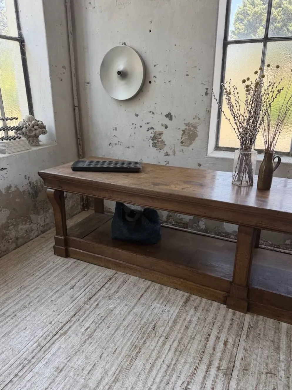 Table de gantier drapière 1900 chêne massif 330cm XL