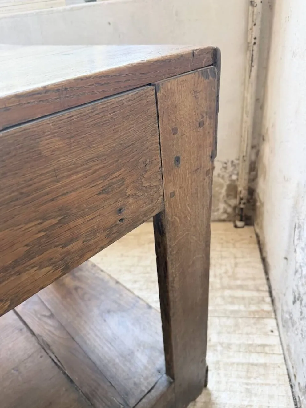 Table de gantier drapière 1900 chêne massif 330cm XL