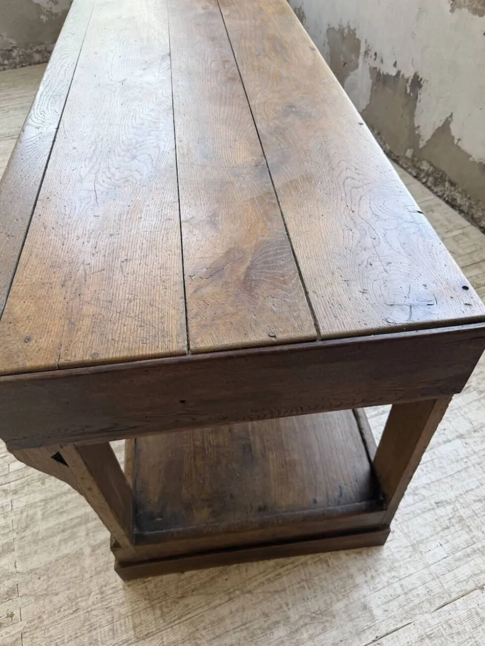 Table de gantier drapière 1900 chêne massif 330cm XL