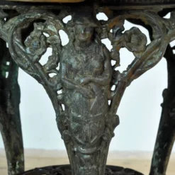 Table de jardin en fonte avec plateau en pin