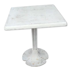 Table de jardin ou bistrot pied acier et fibre plateau vers 1970