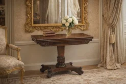 Table de jeu en livre ancien en acajou.