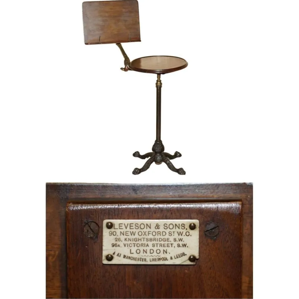 Table de lecture ou musique ajustable victorienne Leveson & Son métal