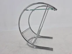 Table de magazine en chrome rare des années 1970, Italie.