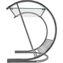 Table de magazine en chrome rare des années 1970, Italie.