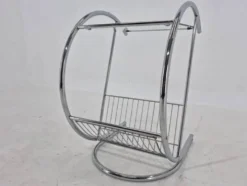 Table de magazine en chrome rare des années 1970, Italie.