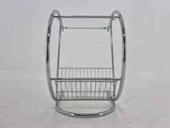 Table de magazine en chrome rare des années 1970, Italie.