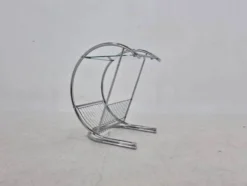 Table de magazine en chrome rare des années 1970, Italie.