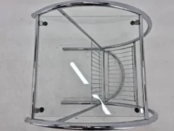 Table de magazine en chrome rare des années 1970, Italie.