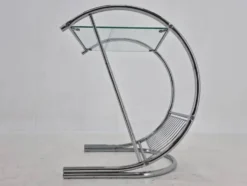 Table de magazine en chrome rare des années 1970, Italie.