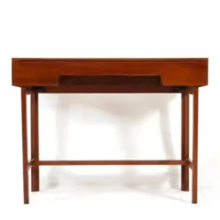 Table de maquillage de bureau en teck danois rétro vintage des années 60-70.
