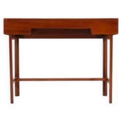 Table de maquillage de bureau en teck danois rétro vintage des années 60-70.