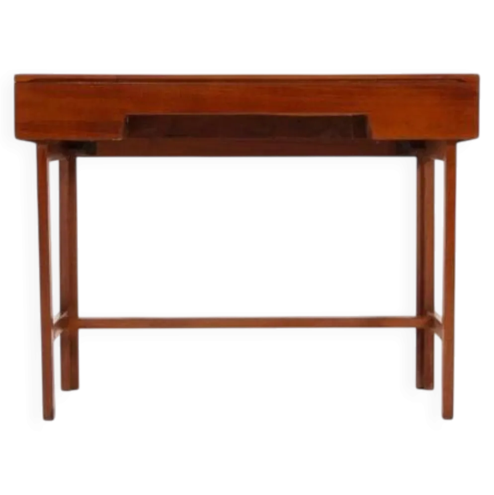 Table de maquillage de bureau en teck danois rétro vintage des années 60-70.