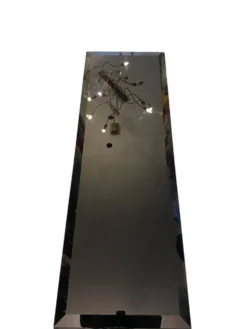 Table de Milieu / Console - Alu laqué et verre teinté noir - Design italien