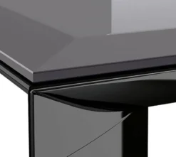 Table de Milieu / Console - Alu laqué et verre teinté noir - Design italien