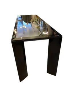 Table de Milieu / Console - Alu laqué et verre teinté noir - Design italien