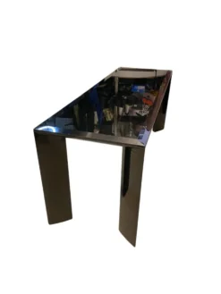 Table de Milieu / Console - Alu laqué et verre teinté noir - Design italien