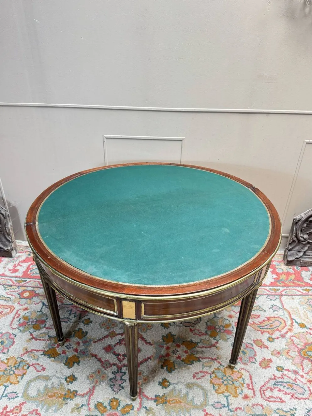 TABLE DEMI LUNE EN ACAJOU D’ÉPOQUE LOUIS XVI XVIII EME SIÈCLE